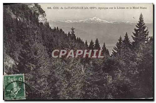 Cartes postales Col de La Faucille Apercue Sur le Leman et le Mont Blanc