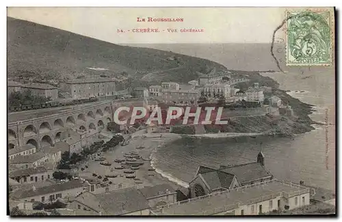 Cartes postales Cerbere Vue Generale Train