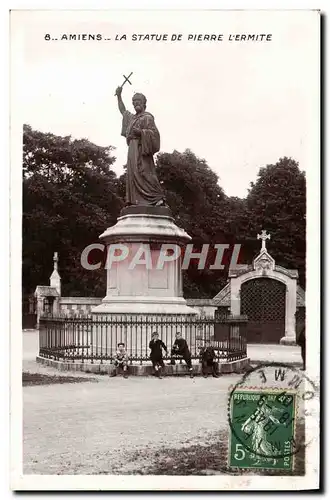 Ansichtskarte AK Amiens La Statue De Pierre L&#39Ermite Enfants