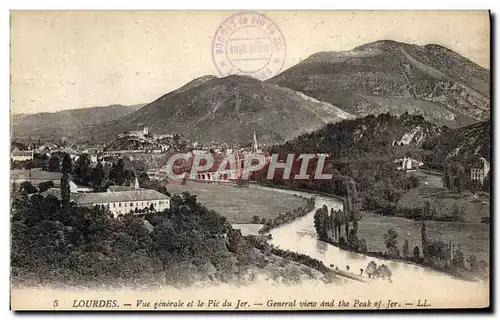 Cartes postales Lourdes Vue Generale et le Pic du Jer