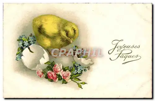 Cartes postales Fantaisie Poussin Joyeuses Paques