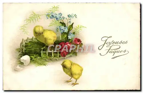 Cartes postales Fantaisie Poussins Joyeuses Paques