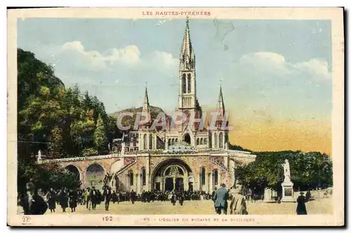 Cartes postales Lourdes l&#39eglise du rosaire et la basilique