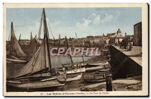 Ansichtskarte AK Les Sables D&#39Olonne Le Port de Peche Bateaux