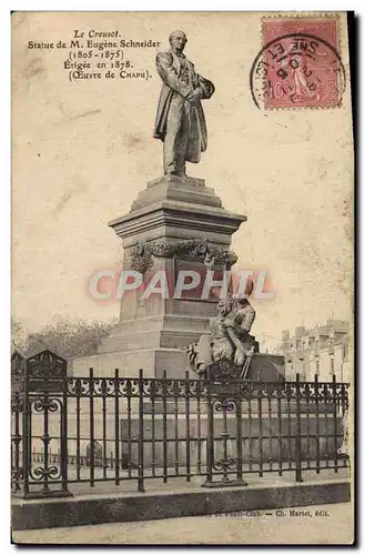 Cartes postales Le Creusot Statue de Eugene Schneider