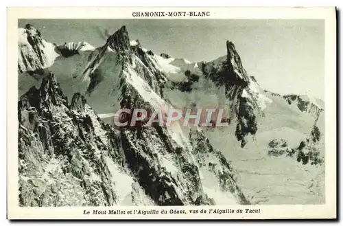 Cartes postales Chamonix Mont Blanc Le Mont Mallet et l&#39aiguille du geant Vus de l&#39aiguille du Tacul