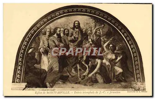 Cartes postales Montfarville Eglise Entree triomphale de JC a Jerusalem