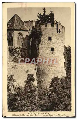 Cartes postales Couches les Mines Chateau de Marguerite de Bourgogne la tour et la chapelle