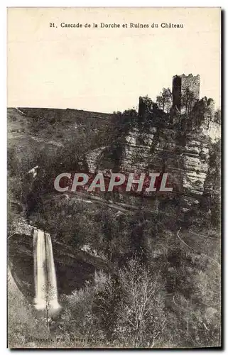 Ansichtskarte AK Cascade de la Dorche et Ruinrs du Chateau