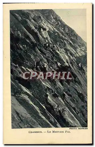 Cartes postales Chamonix Le Mauvais Pas Alpinisme