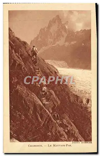 Cartes postales Chamonix Le Mauvais Pas Alpinisme