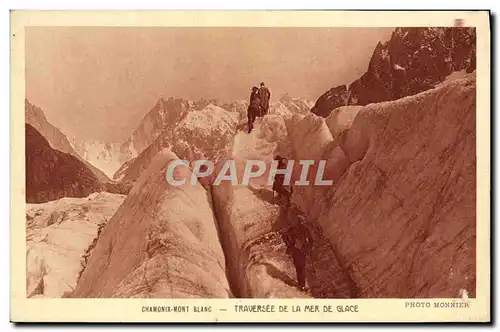 Cartes postales Chamonix Mont Blanc Traversee De La Mer De Glace Alpinisme