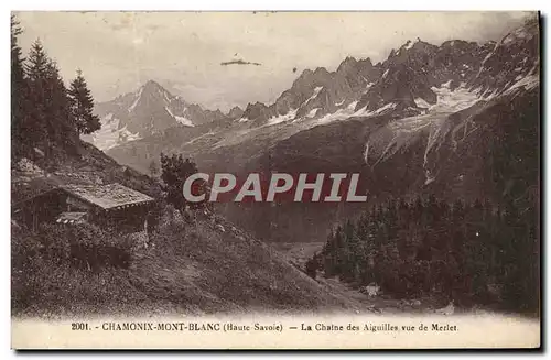 Cartes postales Chamonix Mont Blanc La chaine des aiguilles vue de Merlet