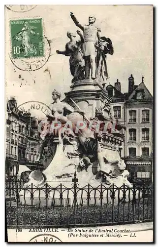 Cartes postales Abbeville La Statue de l'Amiral Courbet