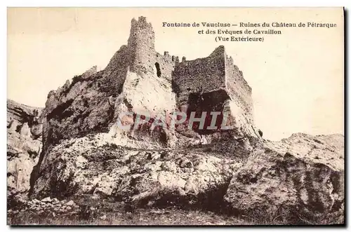 Ansichtskarte AK Fontaine de Vaucluse Ruines du Chateau de Petrarque et des Eveques de Cavaillon Vue exterieure