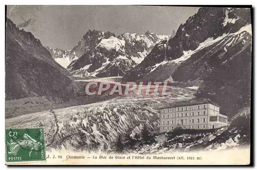 Cartes postales Chamonix La mer de Glace et l&#39Hotel du Montanvert