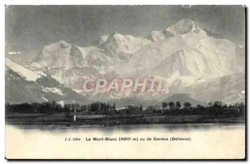 Cartes postales Le Mont Blanc vu de Geneve Bellevue