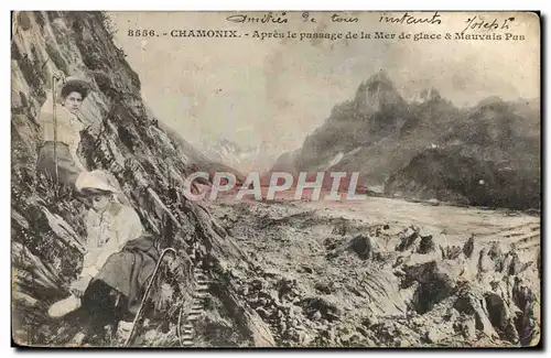 Ansichtskarte AK Chamonix Apres le Passage de la Mer de glace et mauvais pas Femmes