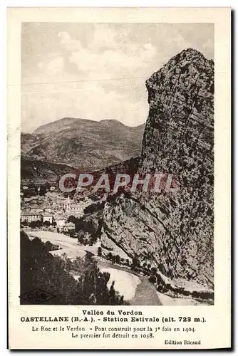 Cartes postales Castellane Station Estivale Le Roc et le Verdon