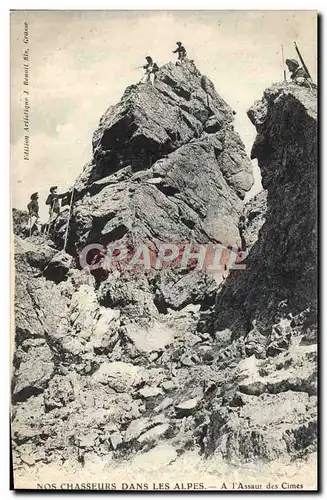 Cartes postales Nos Chasseurs Dans Les Alpes A l&#39assaut des cimes Chasseurs alpins