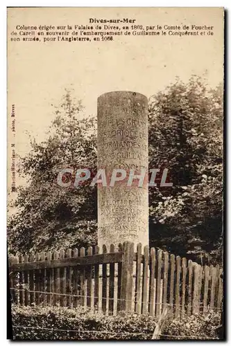 Cartes postales Dives sur Mer Colonne erigee sur la Falaise de Dives