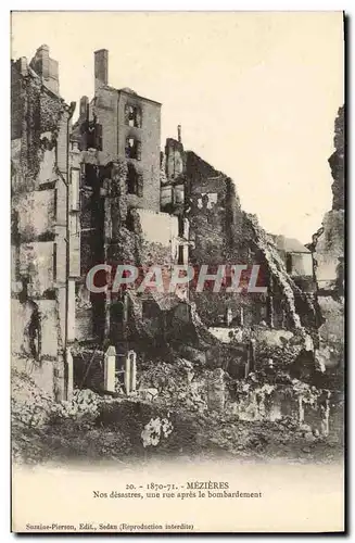 Cartes postales Mezieres Nos desastres une rue Apres le Bombardement Militaria