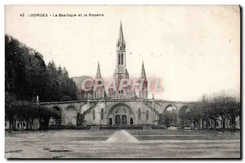 Ansichtskarte AK Lourdes La Basilique et le Rosaire