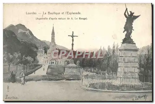 Cartes postales Lourdes La Basilique et l&#39Esplanade