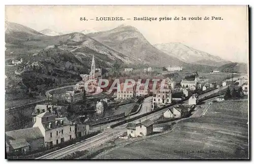 Ansichtskarte AK Lourdes Basilique Prise de la Route de Pau