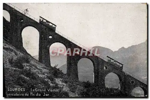 Ansichtskarte AK Lourdes Le Grand Viaduc Le funiculaire du Pic du Jer