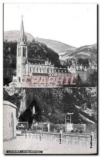 Cartes postales Lourdes Grottes Basilique