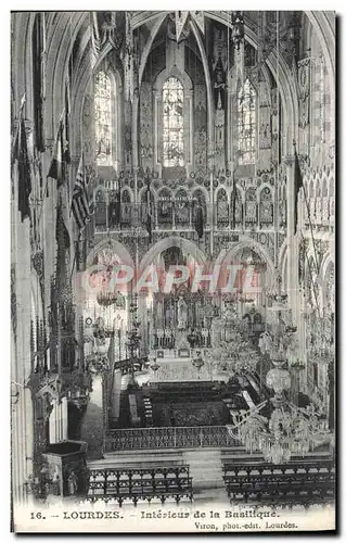 Cartes postales Lourdes Interieur de la Basilique