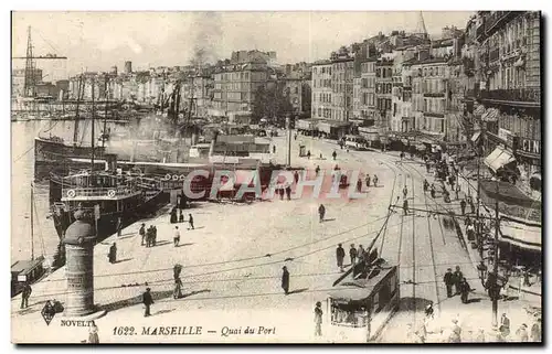 Ansichtskarte AK Marseille Quai du Port Tramway Bateaux