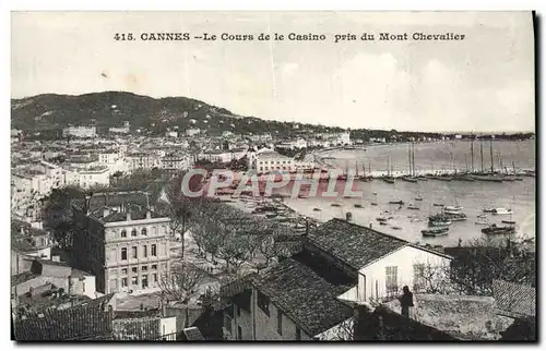 Ansichtskarte AK Cannes Le Cours de le Casino Pris du Mont Chevalier