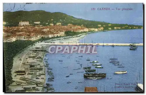 Cartes postales Cannes Vue Generale Bateaux