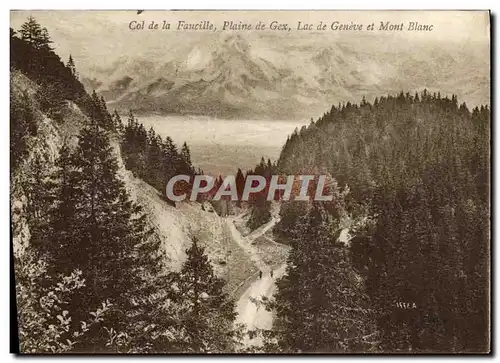Cartes postales Col de la Faucille Plaine de Gex Lac de Geneve et Mont Blanc