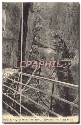 Ansichtskarte AK Gorges du Fier Annecy Les Galeries apres la crue de 1910