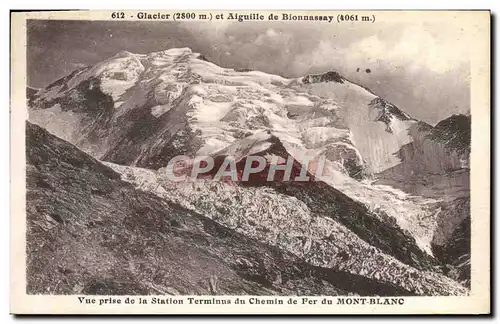 Ansichtskarte AK Glacier et Aliguille de Bionnassay Vue prise de la station terminus du chemin de fer du Mont Bla