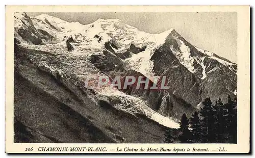 Cartes postales Chamonix Mont Blanc La Chaine du Mont Blanc depuis le Brevent