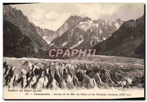 Cartes postales Chamonix Mont Blanc Seracs de la Mer de Glace et les Grandes Jorasses