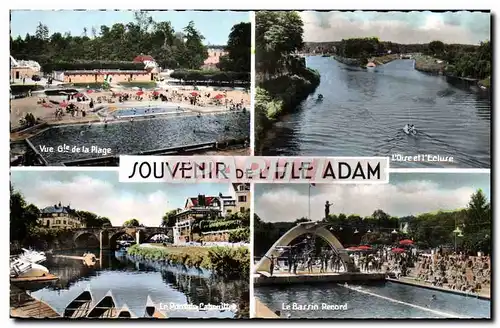 Cartes postales moderne Souvenir de L&#39Isle Adam Vue generale de la plage L&#39Oise et l&#39ecluse Bassin record