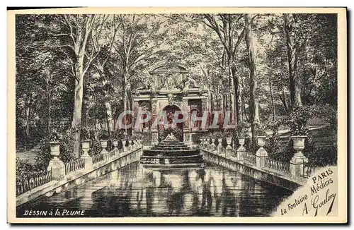 Cartes postales Paris La Fontaine Medicis