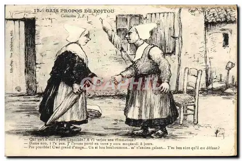 Cartes postales Gais Propos du Poitou Folklore Femmes