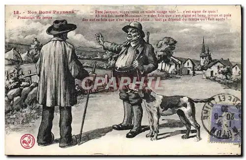 Cartes postales Nos Bons Paysans Pere Jacquot Chien Folklore