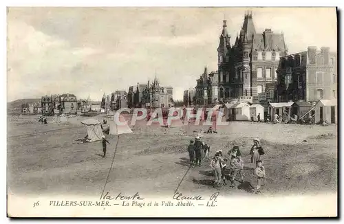 Cartes postales Villers Sur Mer La Plage et la villa Abadie Enfants