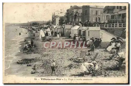 Cartes postales Villers sur Mer La Plage a maree Montante Enfants