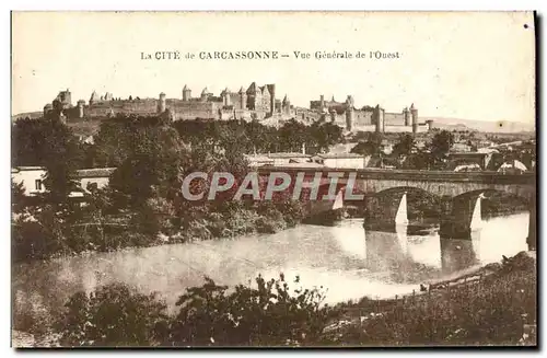 Cartes postales La Cite de Carcassonne Vue Generale de l'Ouest