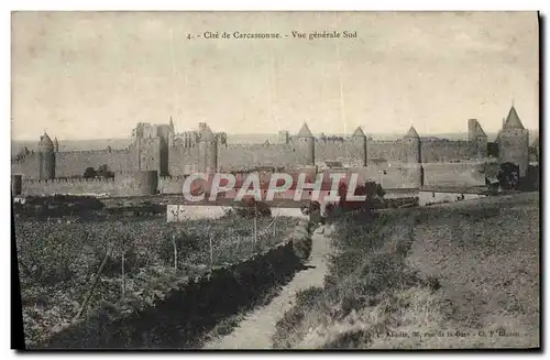 Ansichtskarte AK Cite de Carcassonne Vue Generale Sud