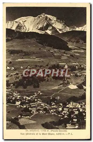 Cartes postales Megeve Vue Generale et le Mont Blanc