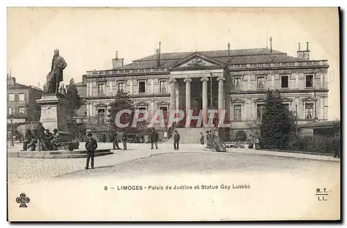 Cartes postales Limoges Palais de Justice et Statue Gay Lussac